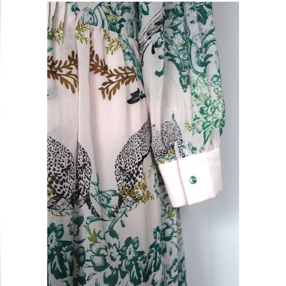 Anthropologie Maeve Ria Jungle Shirt Dress with Slip Size 4 - Picture 8 of 14